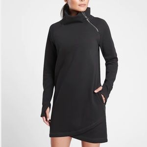 Cozy Karma Asym Sweatshirt Dress size M Black